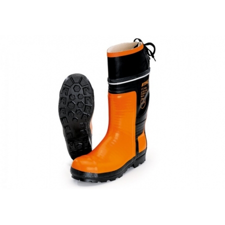  Gumené čižmy SPECIAL, pre prácu s motorovou pílou, farba čierno - oranžová 43